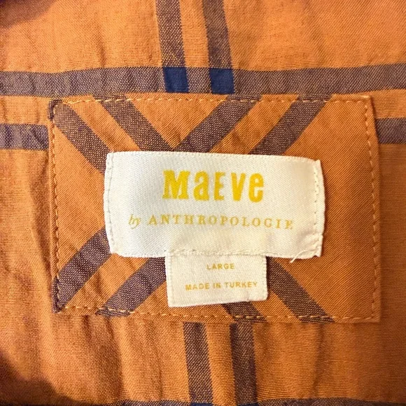 Brown and Navy Plaid Maeve Anthropologie Somerset - Picture 6 of 8